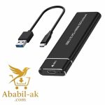 NVME SSD Enclosure, M.2 NVME to USB C Adapter with Black case, USB 3.1 Gen 2 (10 Gbps) M2 PCIE SSD (BS-T)