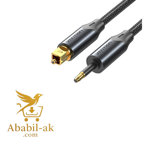 VENTION BKCBI Toslink to Mini Toslink Optical Audio Cable 3M Black Aluminum Alloy Type (G-B)