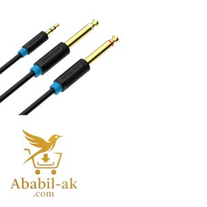 VENTION BACBI 3.5mm TRS Male to Dual 6.35mm Male Audio Cable 3M Black (G-B)