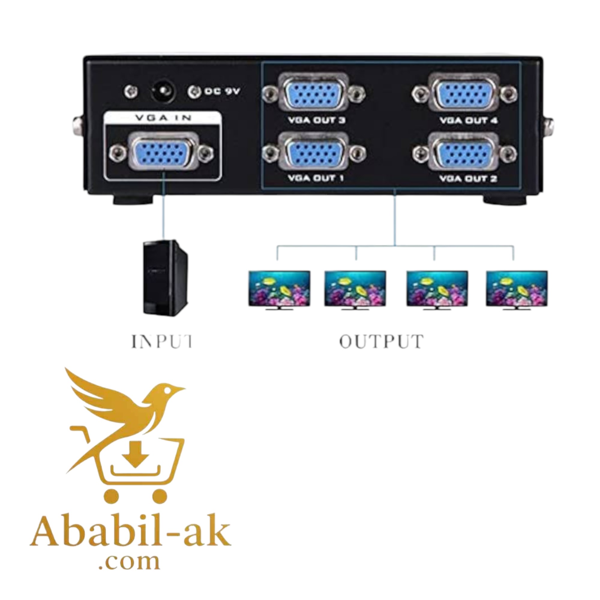 VGA Switch 4 in 1 Port out ^^black (BS-T)