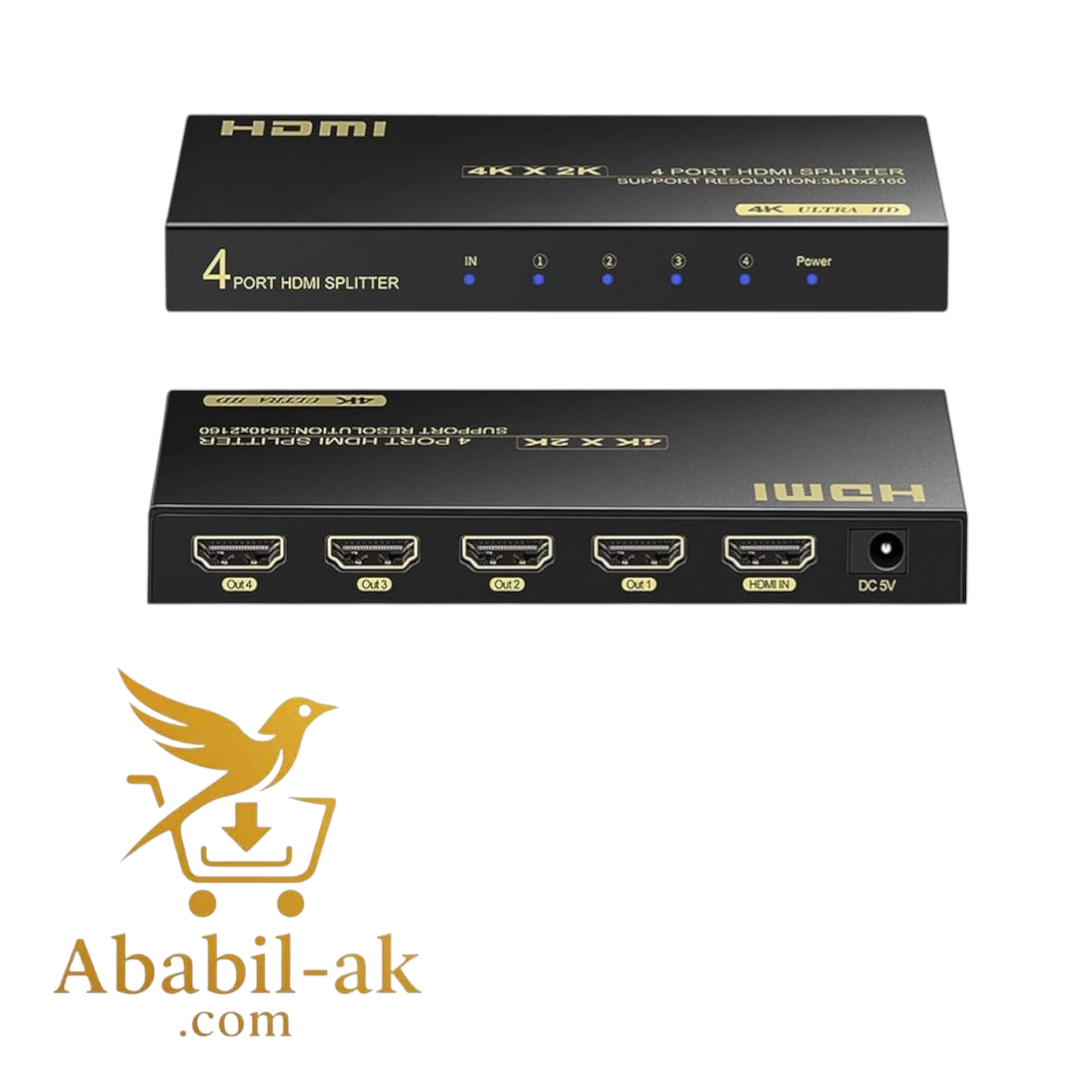1 in 4 out HDMI Splitter-Black (BS-T)