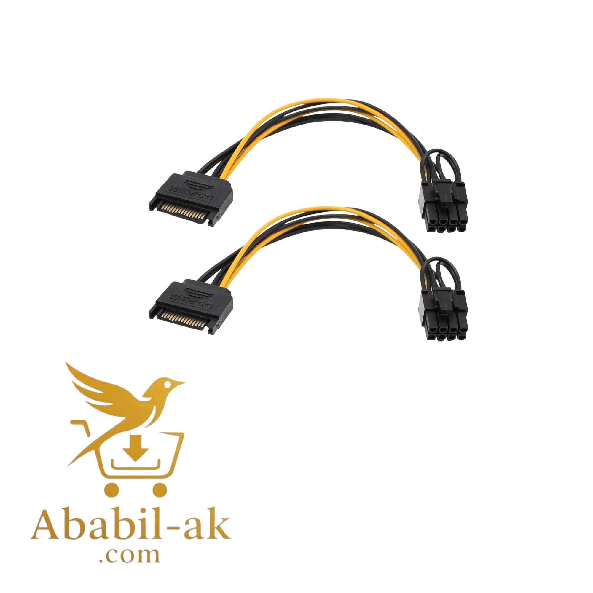 20cm 15Pin SATA Male to 8Pin Female -E Graphics Card SATA Cable Splitter Cable (BS-T)