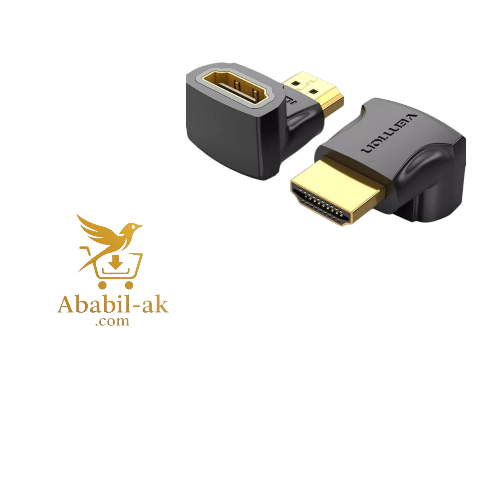 VENTION AIOB0 HDMI 90 Degree Male to Female Adapter Black (G-B)
