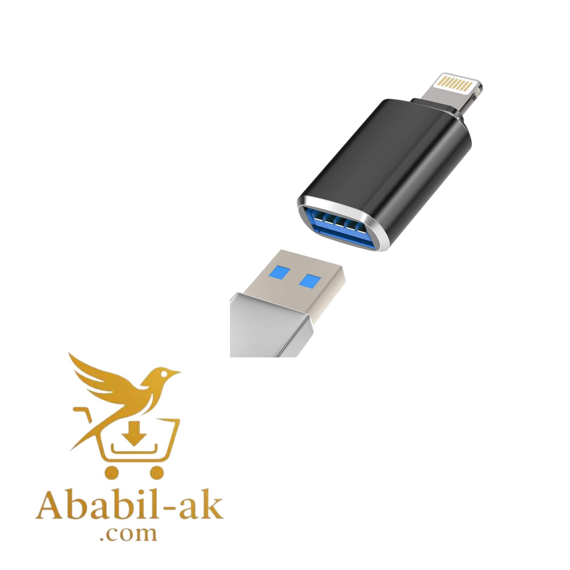 USB 3.0 to Lightning 8-Pin OTG Adapter for iPhone 13/12/11, Fast Charging, iOS 13+ Compatibility (BS-T)