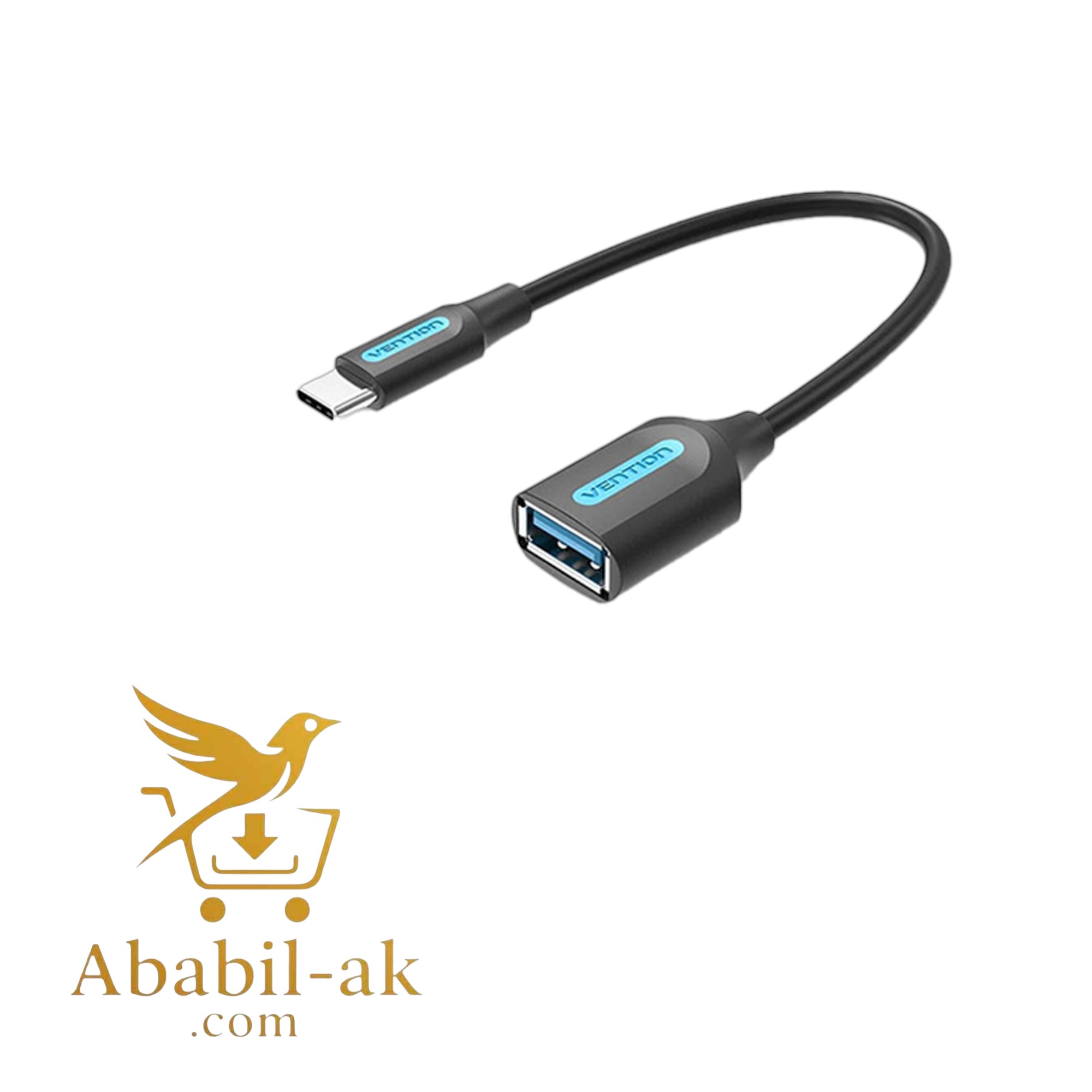 VENTION CCVBB USB 3.1(Gen 1) C Male to A Female OTG Cable 0.15M Black PVC Type (G-B)