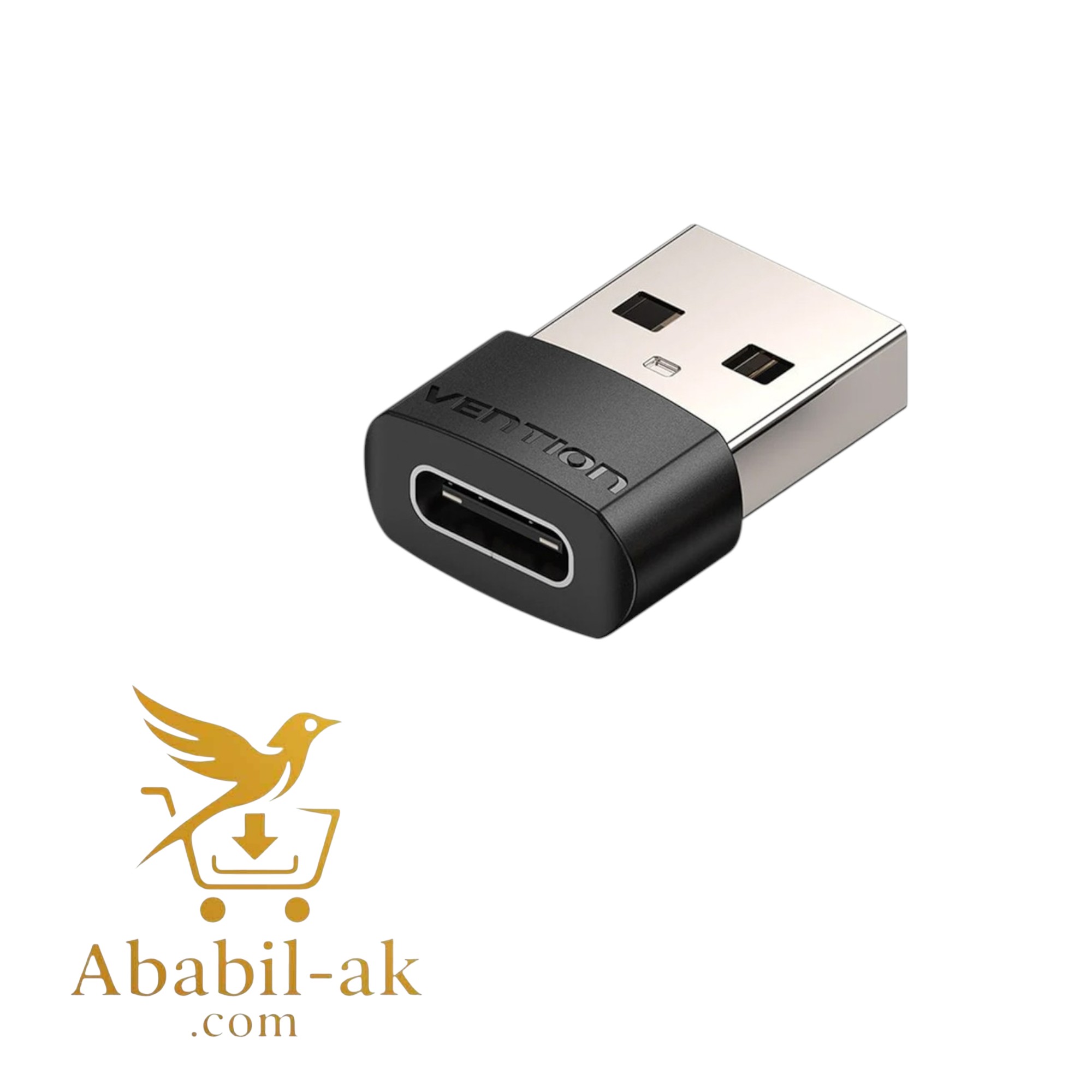 VENTION CDWB0 USB 2.0 Male to USB-C Female Adapter Black PVC Type (G-B)