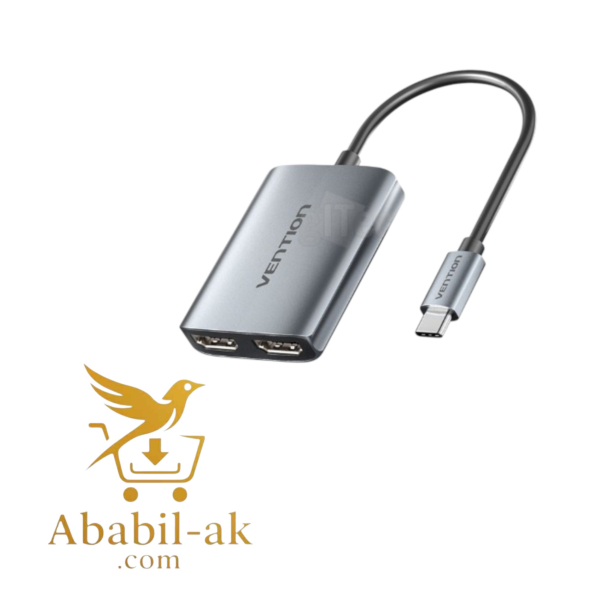 VENTION ACZHB USB-C to Dual HDMI MST Adapter 0.15M Gray Aluminum Alloy Type (G-B)
