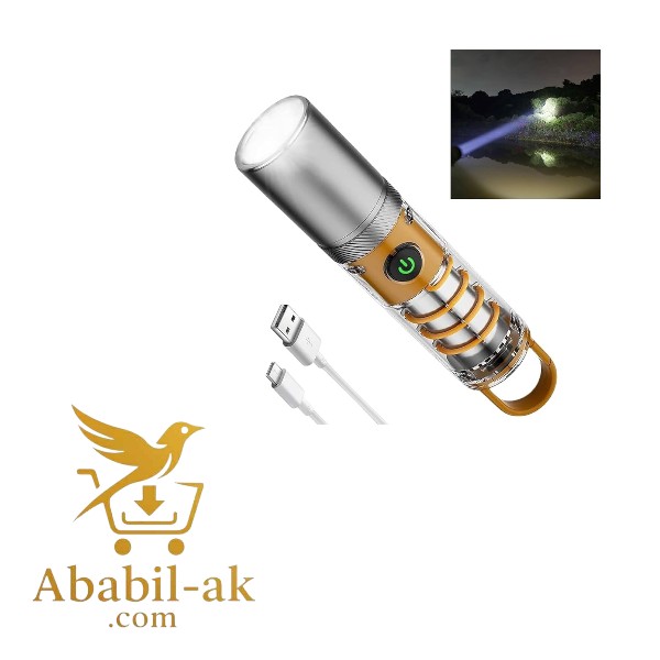 X-10 USB Rechargeable Camping Flashlight Bright & Powerful Versatile Lighting Modes Weatherproof Design USB Rechargeable C-2295 (N-S)