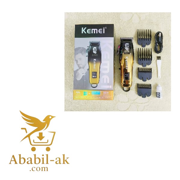 Kemei Pro Electric Hair Clipper Km-709A Rechargeable Hair Cutter 2200mAh large capacity lithium battery 4 hours safe charging, use time 120 minutes C-2277 (N-S)
