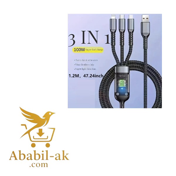 3-in-1 Super Fast Charging Cable 100w C-2187 (N-S)
