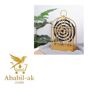 Birdcage Shape Iron Mosquito Coil Holder Stand Mosquito Repellent Incense Burner Holder Hanger for Indoor Home Living Room Bedroom Hotel-Black C-2162 (N-S)
