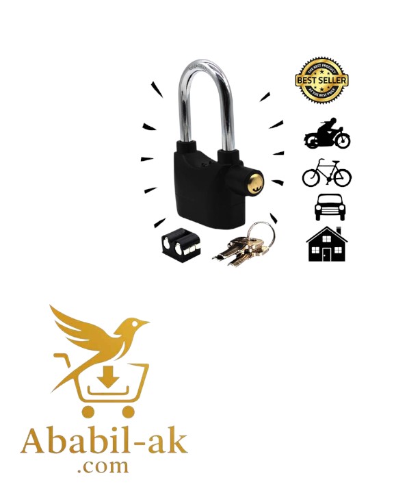 BIG SIZE Security Alarm Lock for Bike and Door Security Alarm Lock Bike Alarm Lock Bicycle Alarm Lock Door Alarm Lock C-91 (N-S)