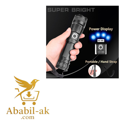 Rechargeable Zoom LED Flashlight USB Torch Light C-1739 (N-S)