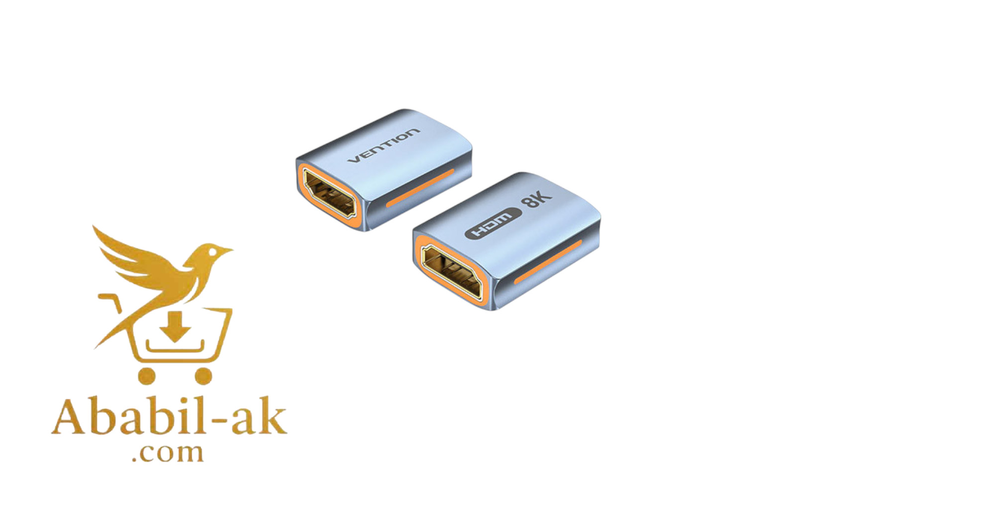 VENTION AIUH0 HDMI-A Female to Female 8K Adapter Gray Aluminum Alloy Type (G-B)