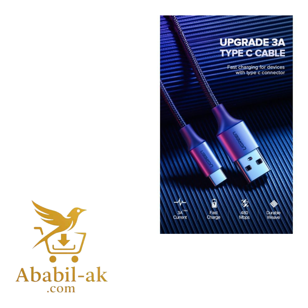 UGREEN USB TO TYPE-C CABLE 2.0M # 60128 (C-S)
