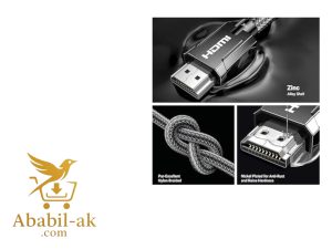 UGREEN 80602 HDMI M/M Round Cable Zinc Alloy Shell Braided 3m (Gray)#HD135  (G-B)