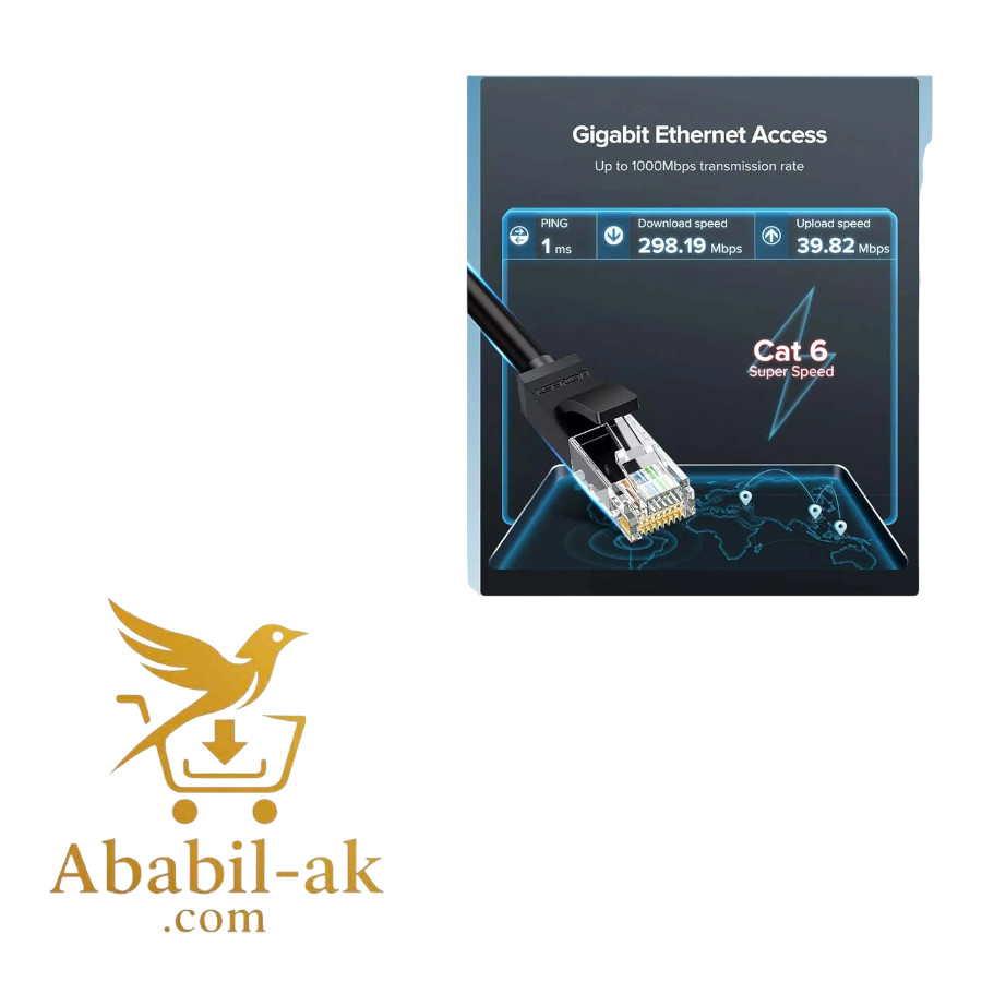 UGREEN 20169 Cat 6 U/UTP Lan Cable 40m (Black)#NW102 (G-B)