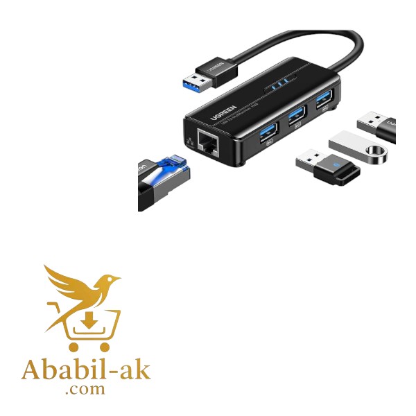 UGREEN 20265 USB 3.0 Hub with Gigabit Ethernet Adapter (G-B)