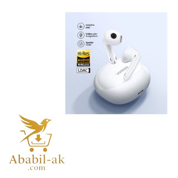UGREEN 35873 HiTune H6 Pro Hybrid Active Noise-Cancelling Earbuds White#WS203 (G-B)
