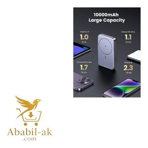 UGREEN 15086 10000mAh Foldable Kickstand Magnetic Power Bank Grey#PB206 (G-B)