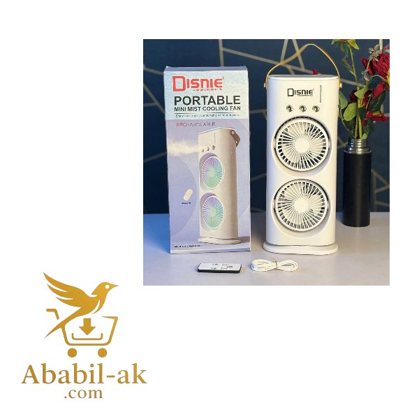 Rechargeable Remote Control Double Head Spray Cooling Fan C-2085 (N-S)