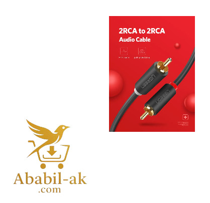 UGREEN 10518 2RCA Male to 2RCA Male Cable 2m (Black)#AV104 (G-B)