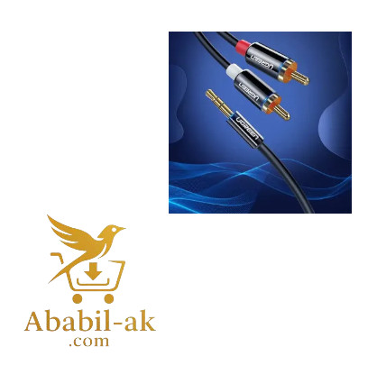 UGREEN 10590 3.5mm Male to 2RCA Male Cable 3m (Black)#AV116 (G-B)