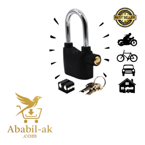 BIG SIZE Security Alarm Lock for Bike and Door - Black and Silver ( Sara collection zone) C-91(N-S)